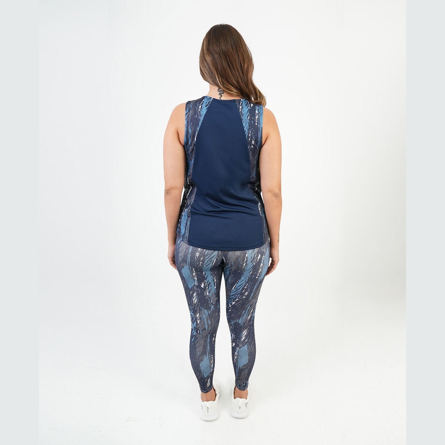 ATUM| Marble Printed Women's Leggings - Navy