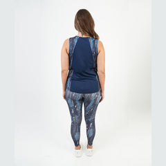 ATUM| Marble Printed Women's Top - Navy