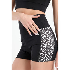 Side panel leopard printed hot shorts