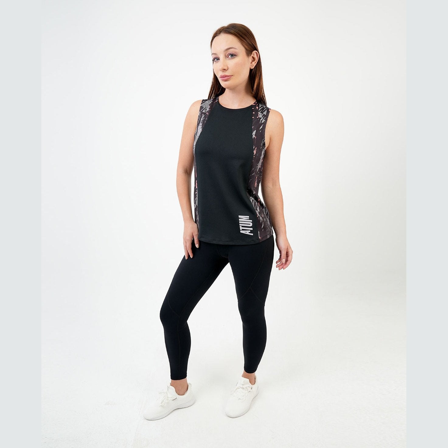 ATUM| Marble Printed Women's Top - Black