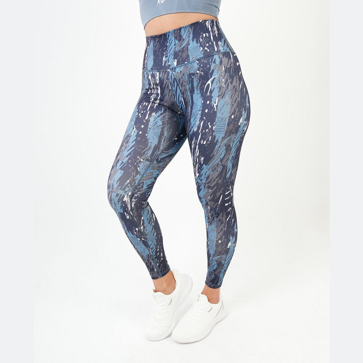 ATUM| Marble Printed Women's Leggings - Navy