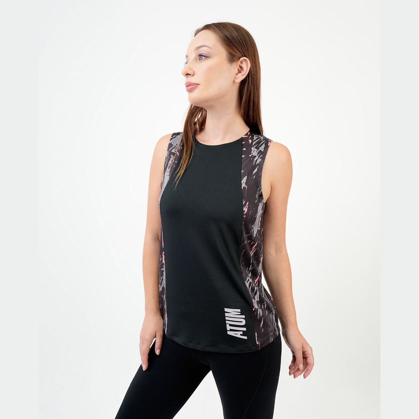 ATUM| Marble Printed Women's Top - Black