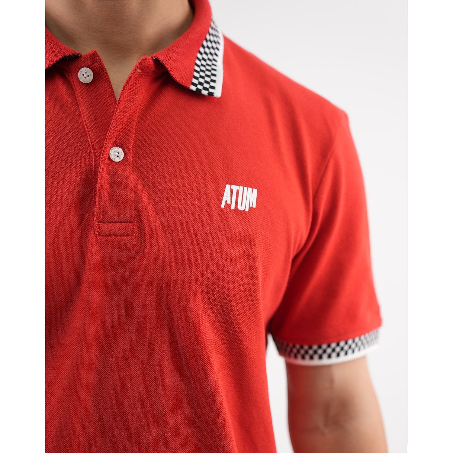 ATUM| Clashflex Men's Polo Shirt - Red - Atum's logo