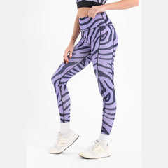 Zebra printed leggings in purple