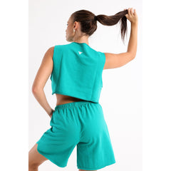 Green Cropped Sleeveless Sweat