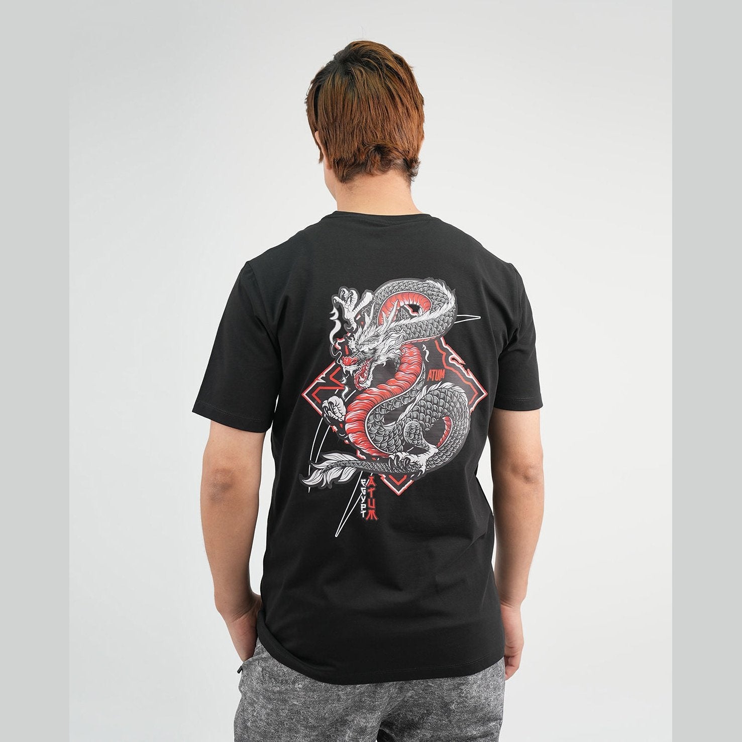 ATUM| Cobra Strike Graphic Men's Tee - Black with red cobra print