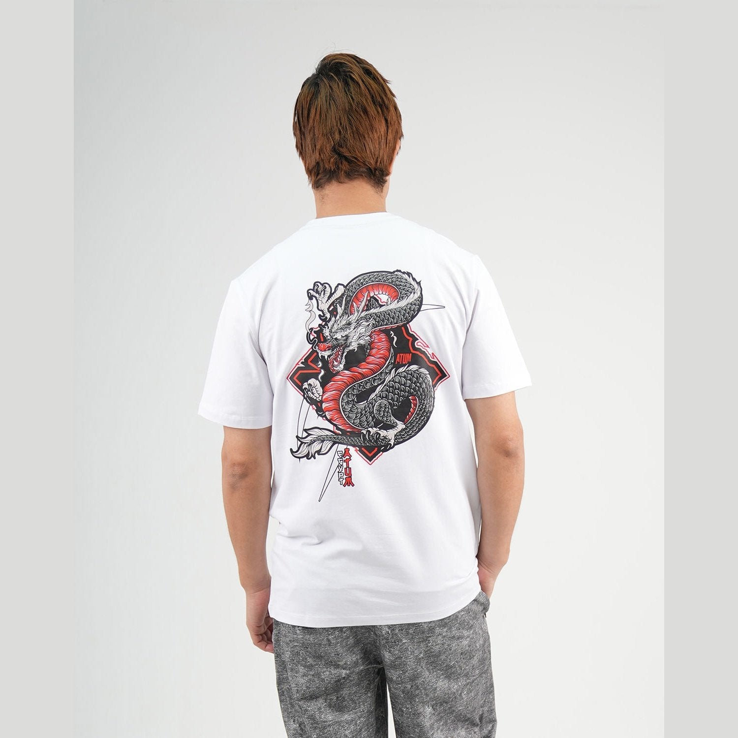 ATUM| Cobra Strike Graphic Men's Tee - White with red cobra print