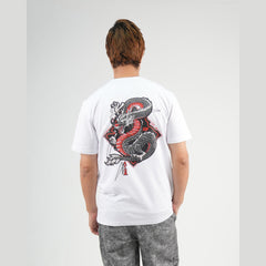 ATUM| Cobra Strike Graphic Men's Tee - White with red cobra print