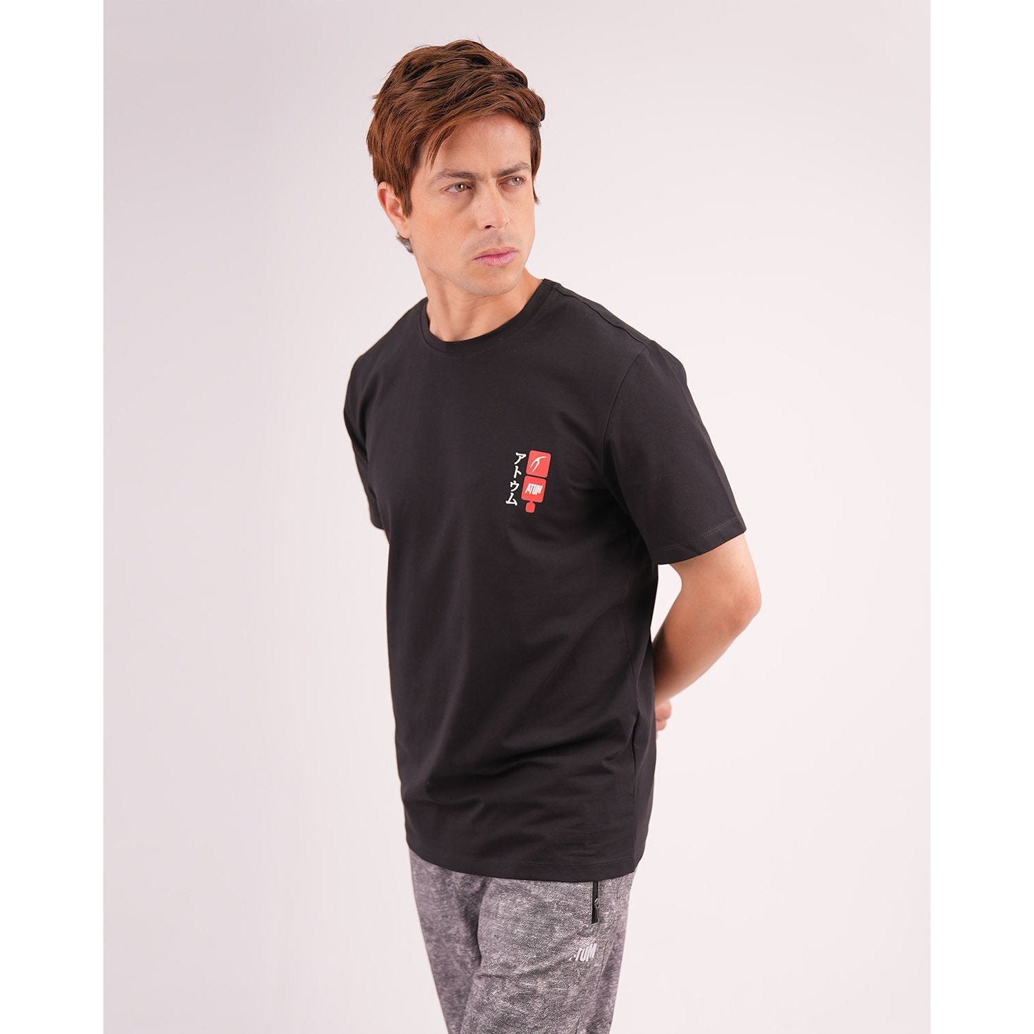 aATUM| Cobra Strike Graphic Men's Tee - Black with red cobra print