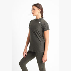 Green heather short sleeve top