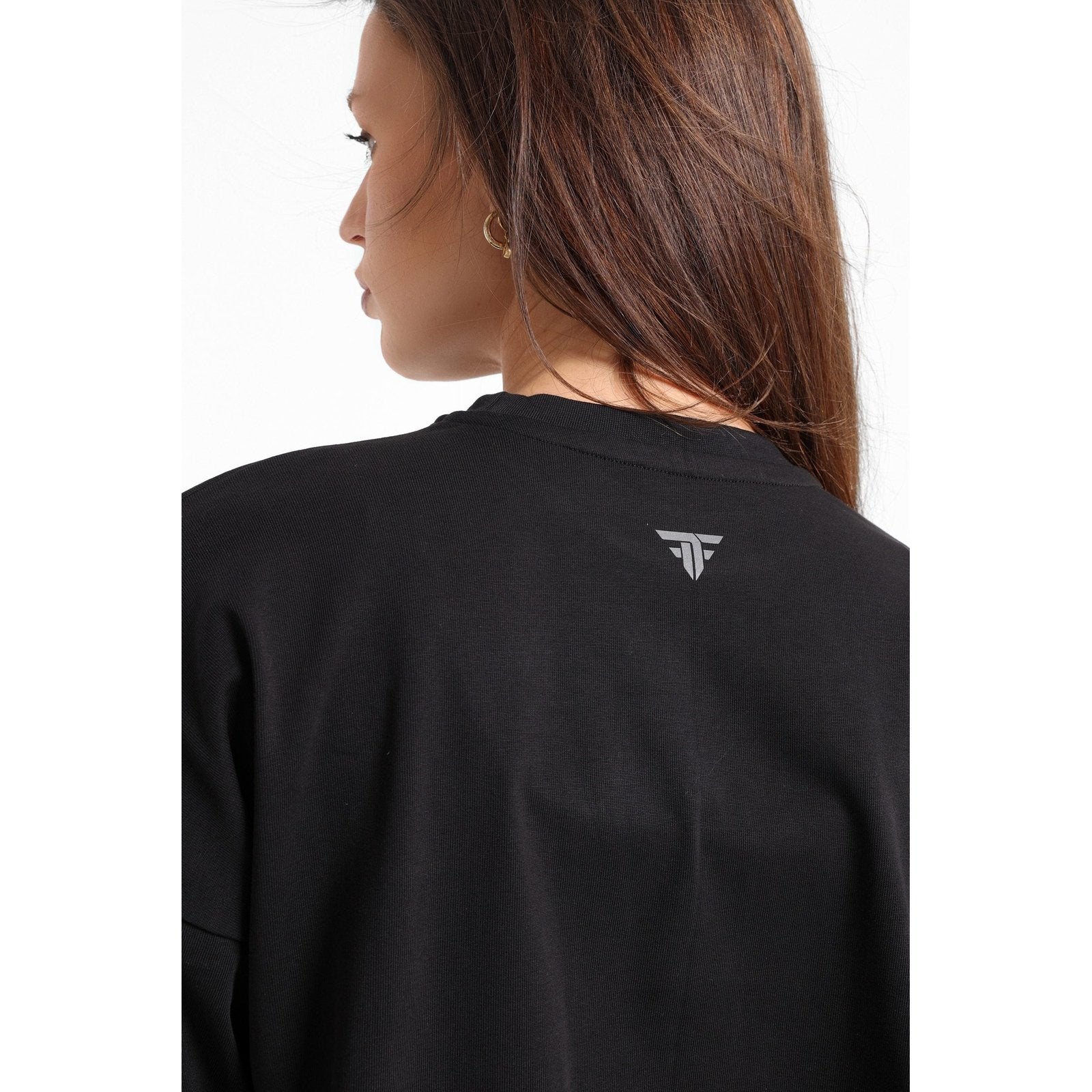 Side slit oversized t-shirt in black