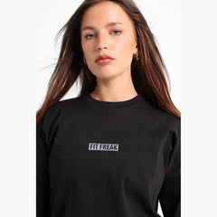 Side slit oversized t-shirt in black