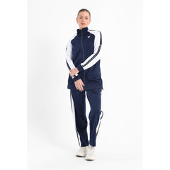 Classic stand up collar tracksuit in dark blue