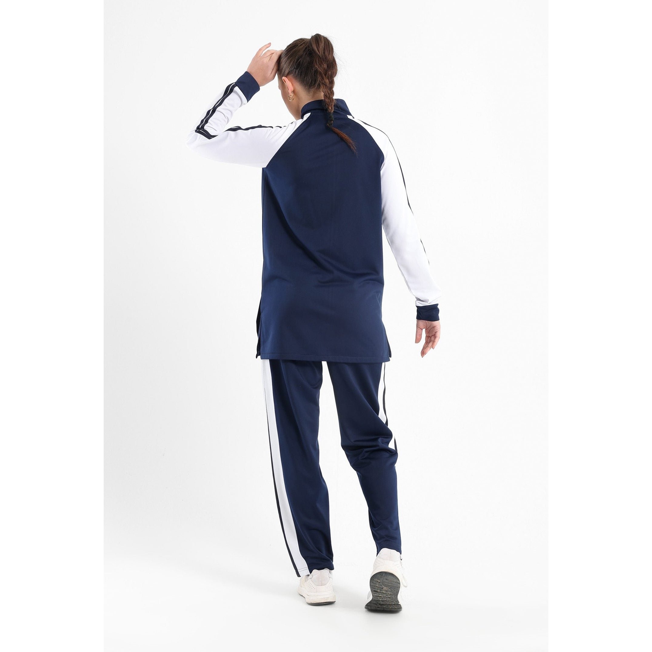 Classic stand up collar tracksuit in dark blue