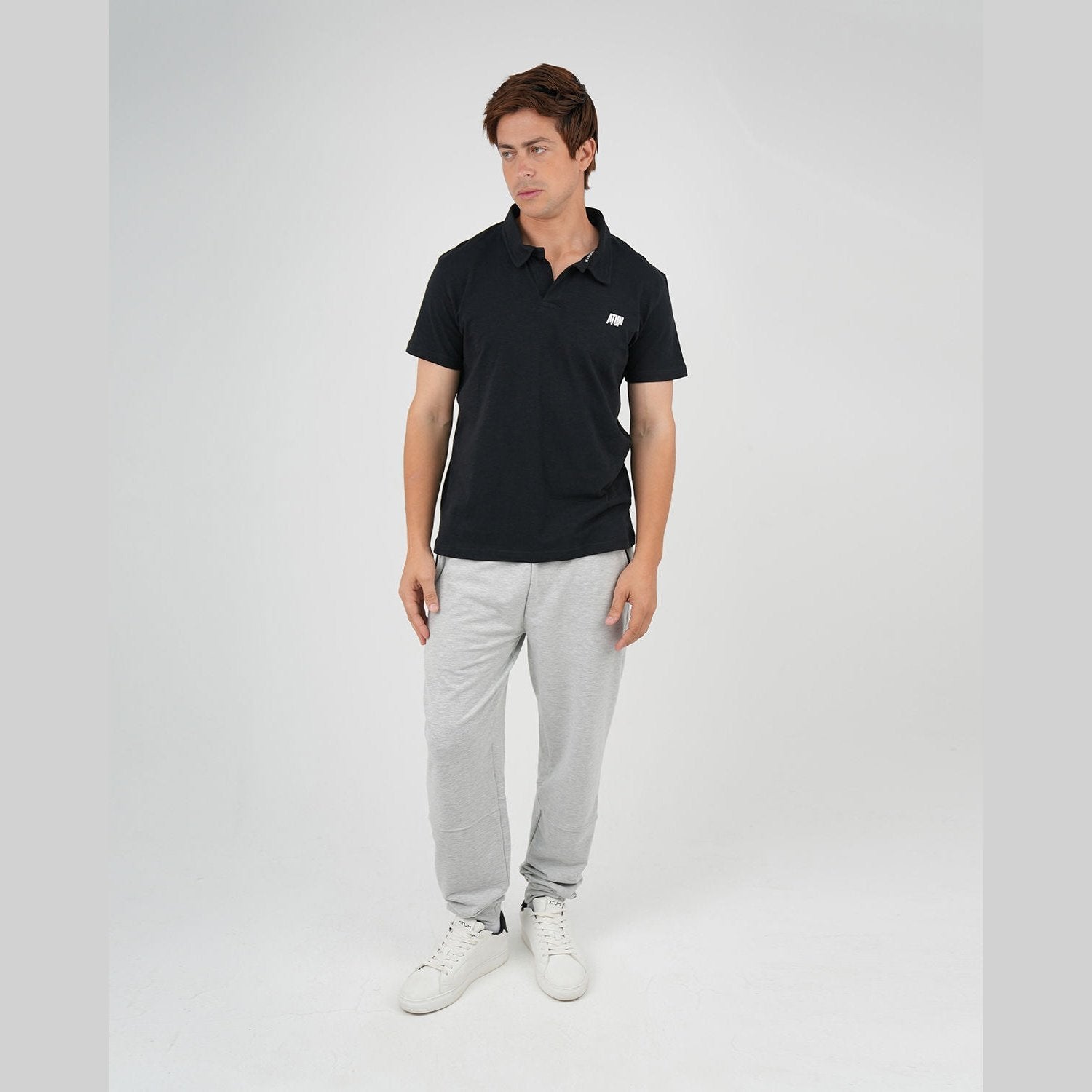 ATUM| Comfort Slub Men's Polo T-Shirt - Black