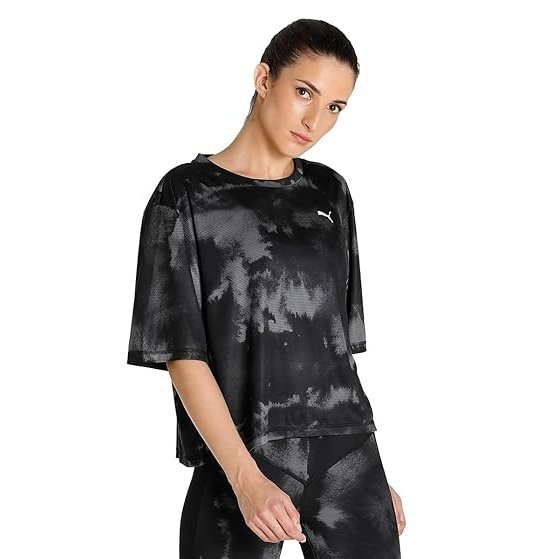 Train Favorite Aop Crop Ss Tee Puma Blac