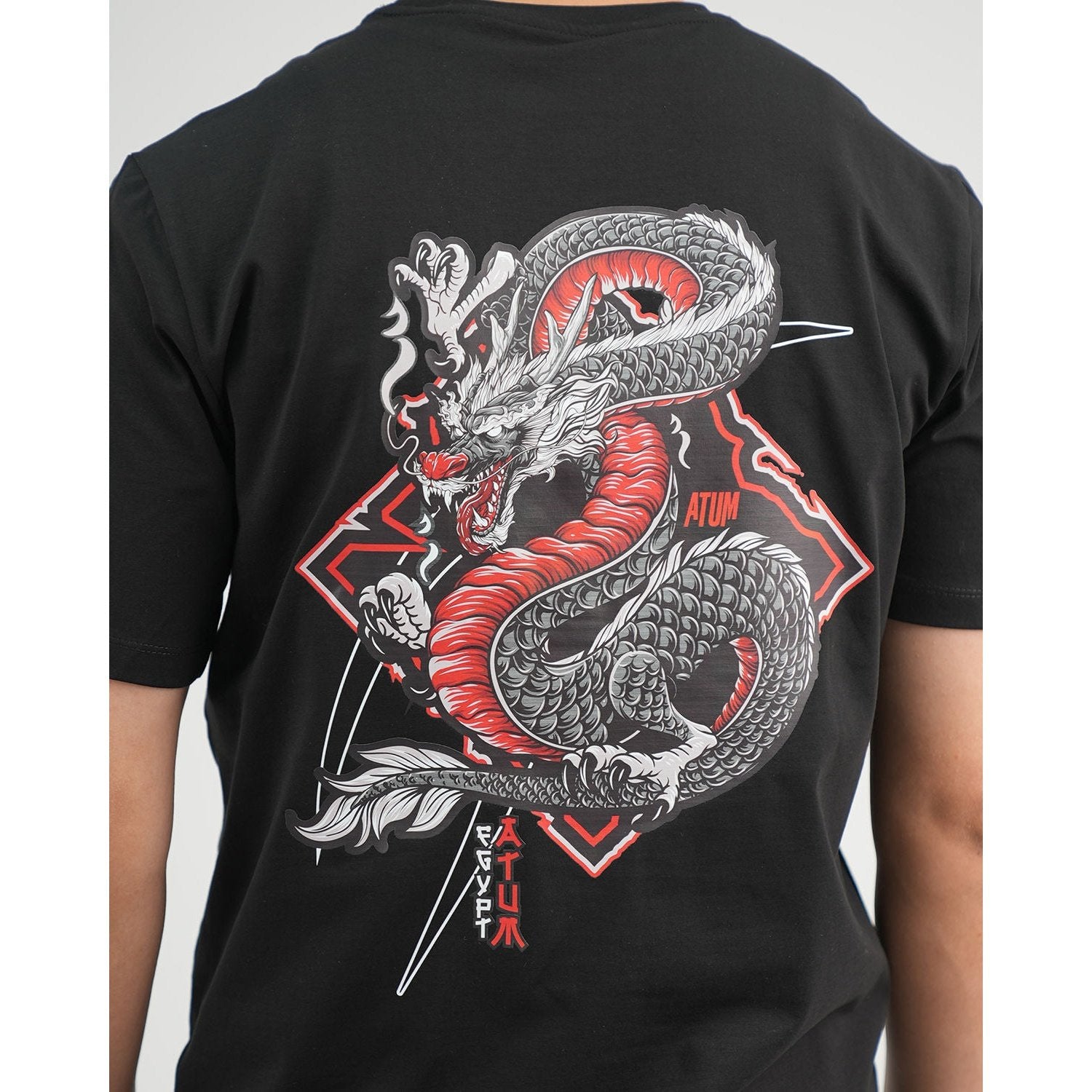 ATUM| Cobra Strike Graphic Men's Tee - Black with red cobra print