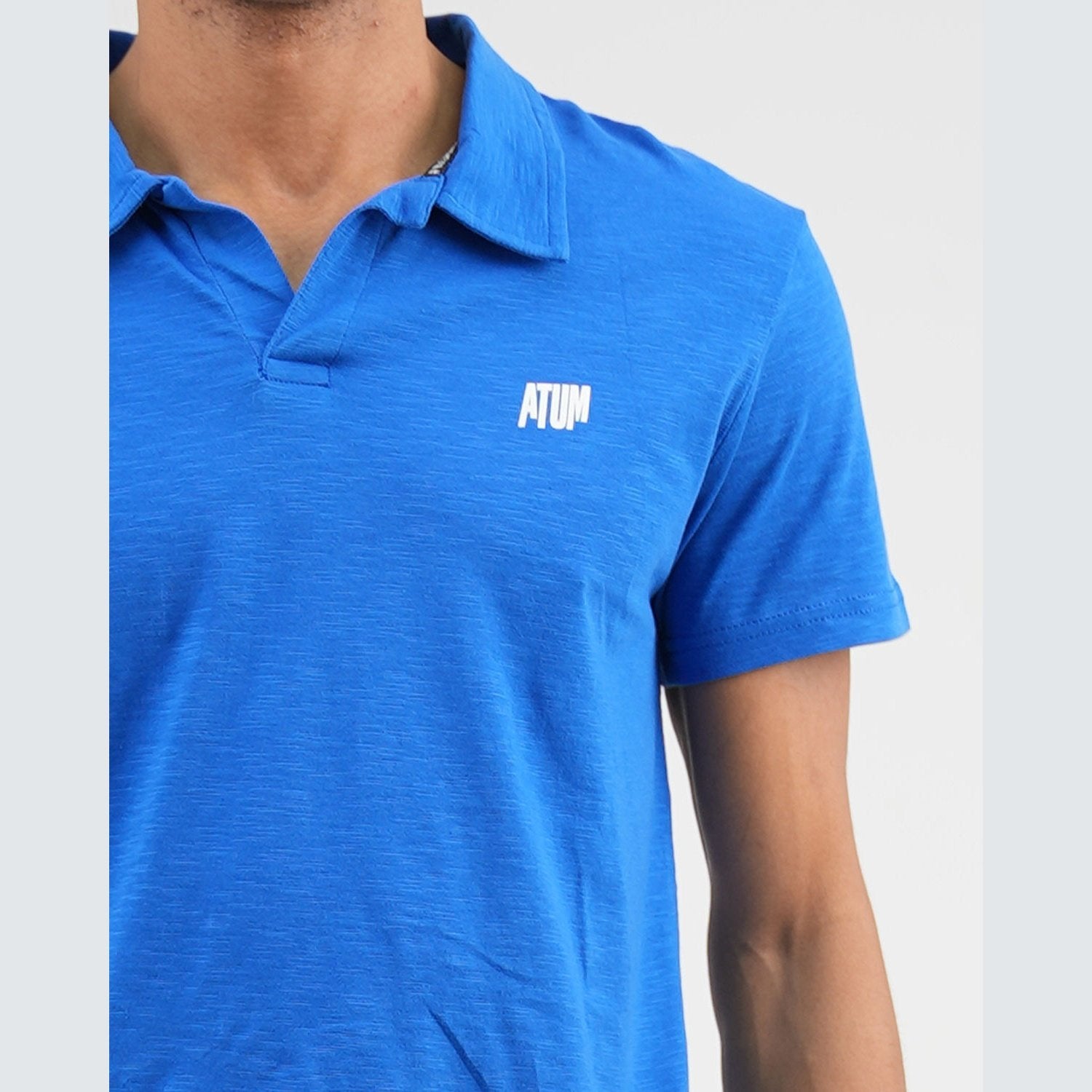 ATUM| Comfort Slub Men's Polo T-Shirt - Blue - atum's logo