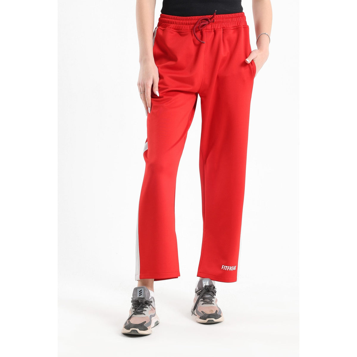 Classic slit sweatpants in red