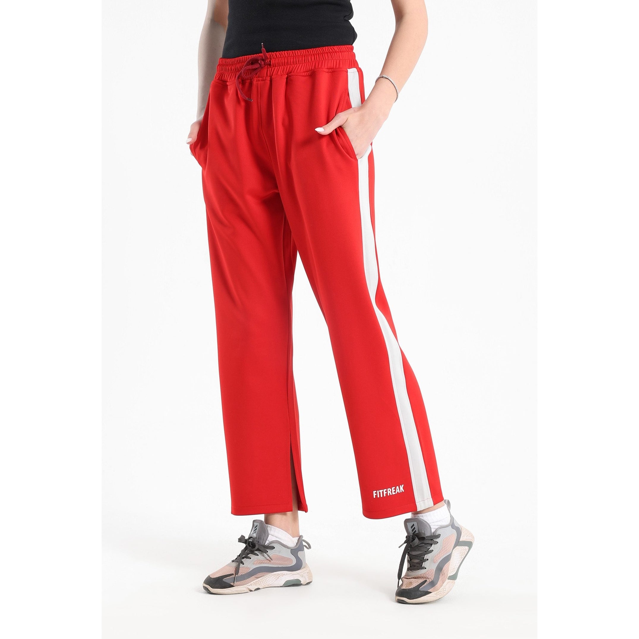 Classic slit sweatpants in red