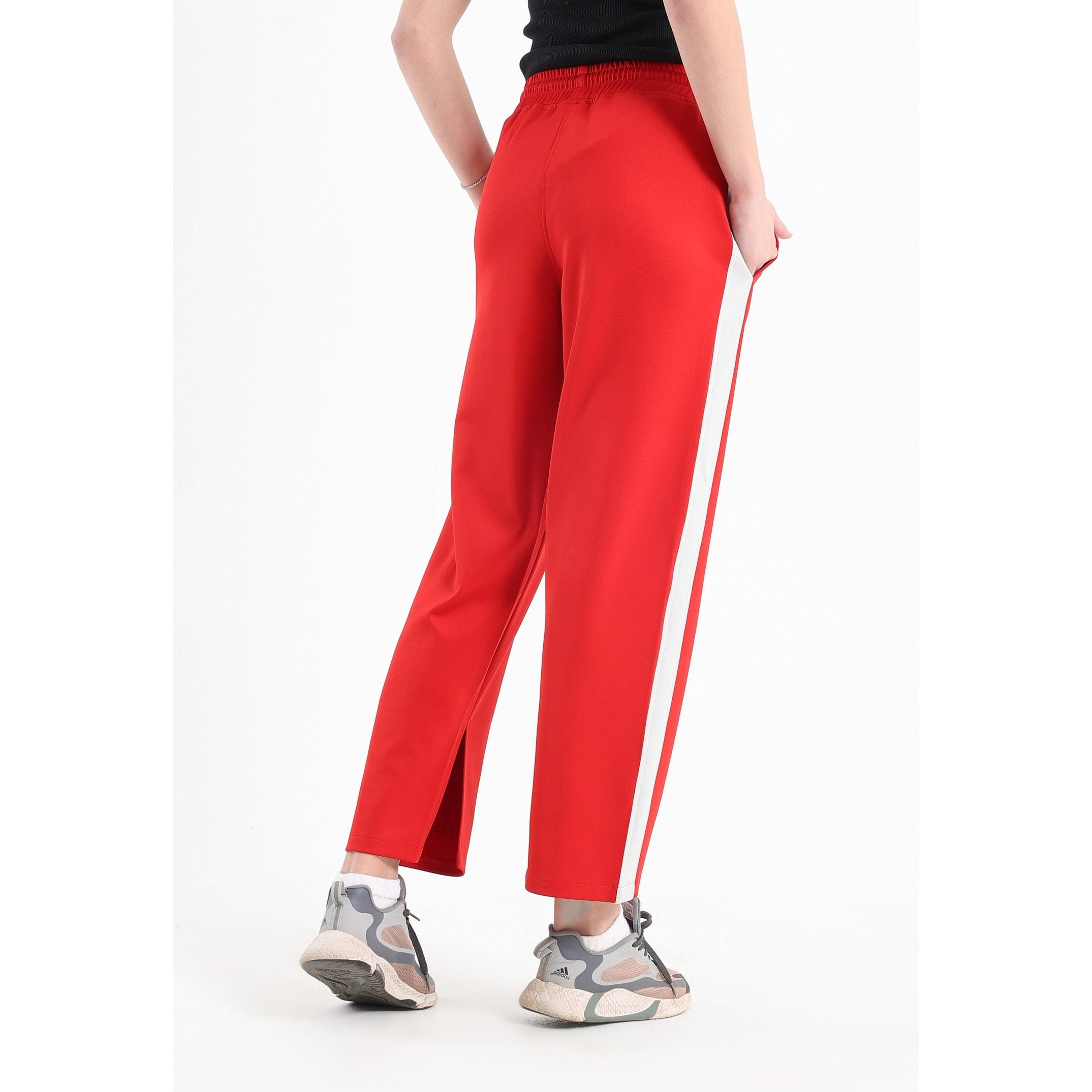 Classic slit sweatpants in red