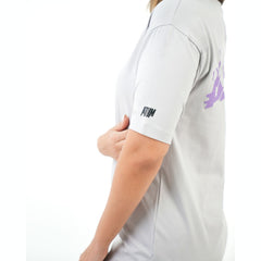 ATUM| Oversized Splash Women's T-Shirt - Gray With Violet print