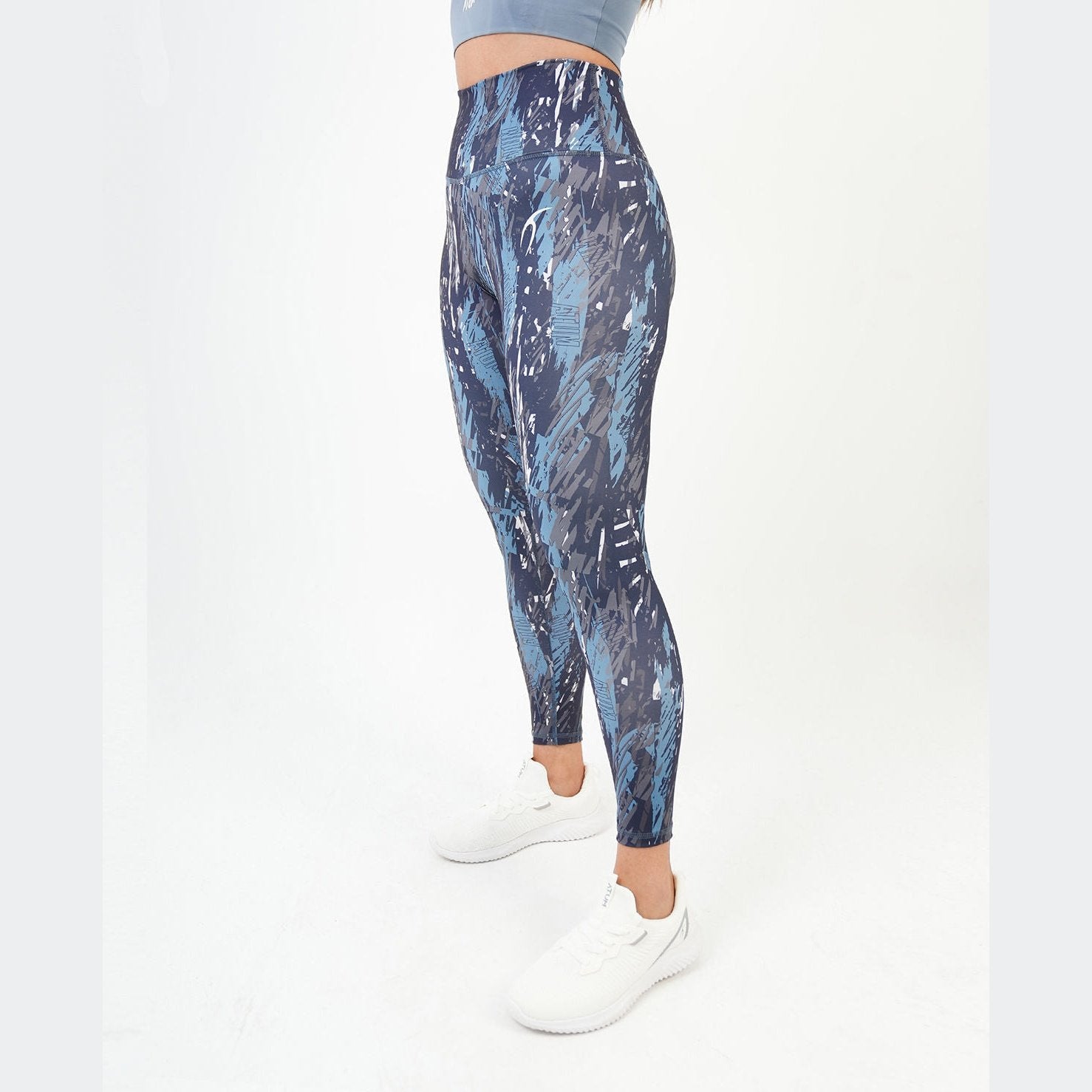 ATUM| Marble Printed Women's Leggings - Navy