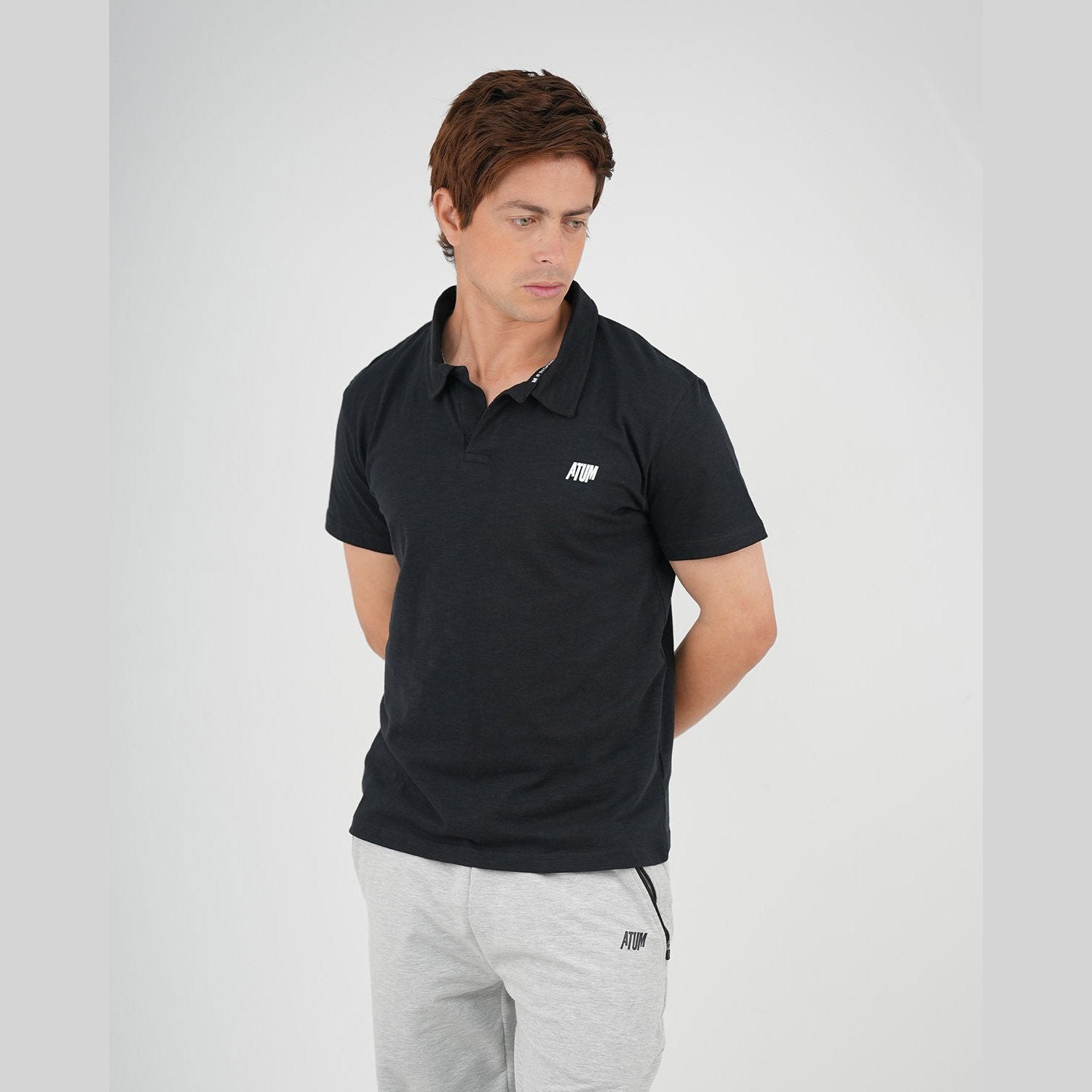 ATUM| Comfort Slub Men's Polo T-Shirt - Black