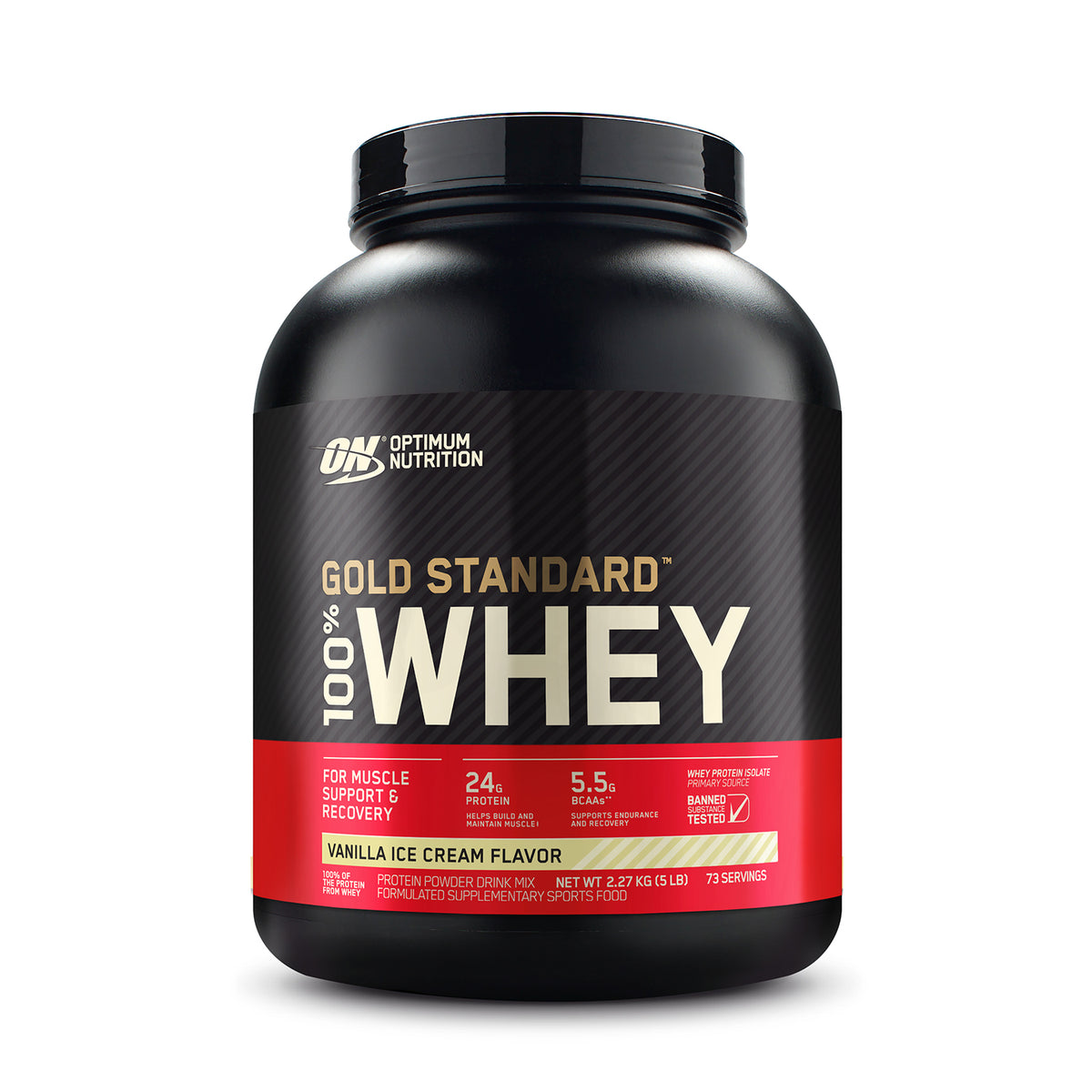 Gold Standard 100 Whey Protein Powder - Vanilla Ice Cream 2.27 Kgs (5 lbs)