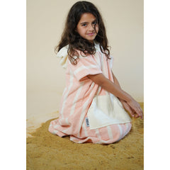 Coral Stripes Towel Coverup |  Kids