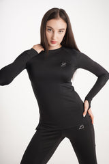 BLACK DRI-FIT LONG SLEEVE SHIRT