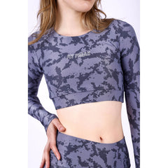 Cool Grey Camouflage Long Sleeve Top