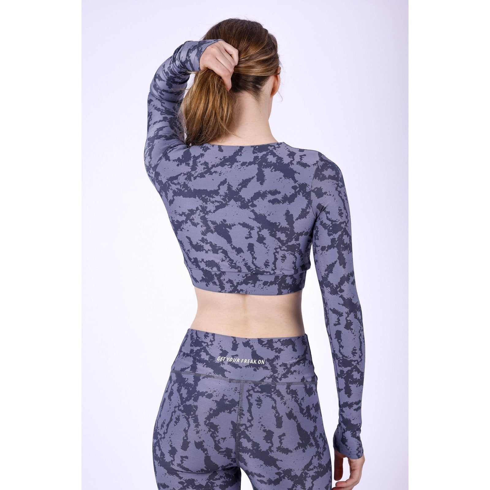 Cool Grey Camouflage Long Sleeve Top