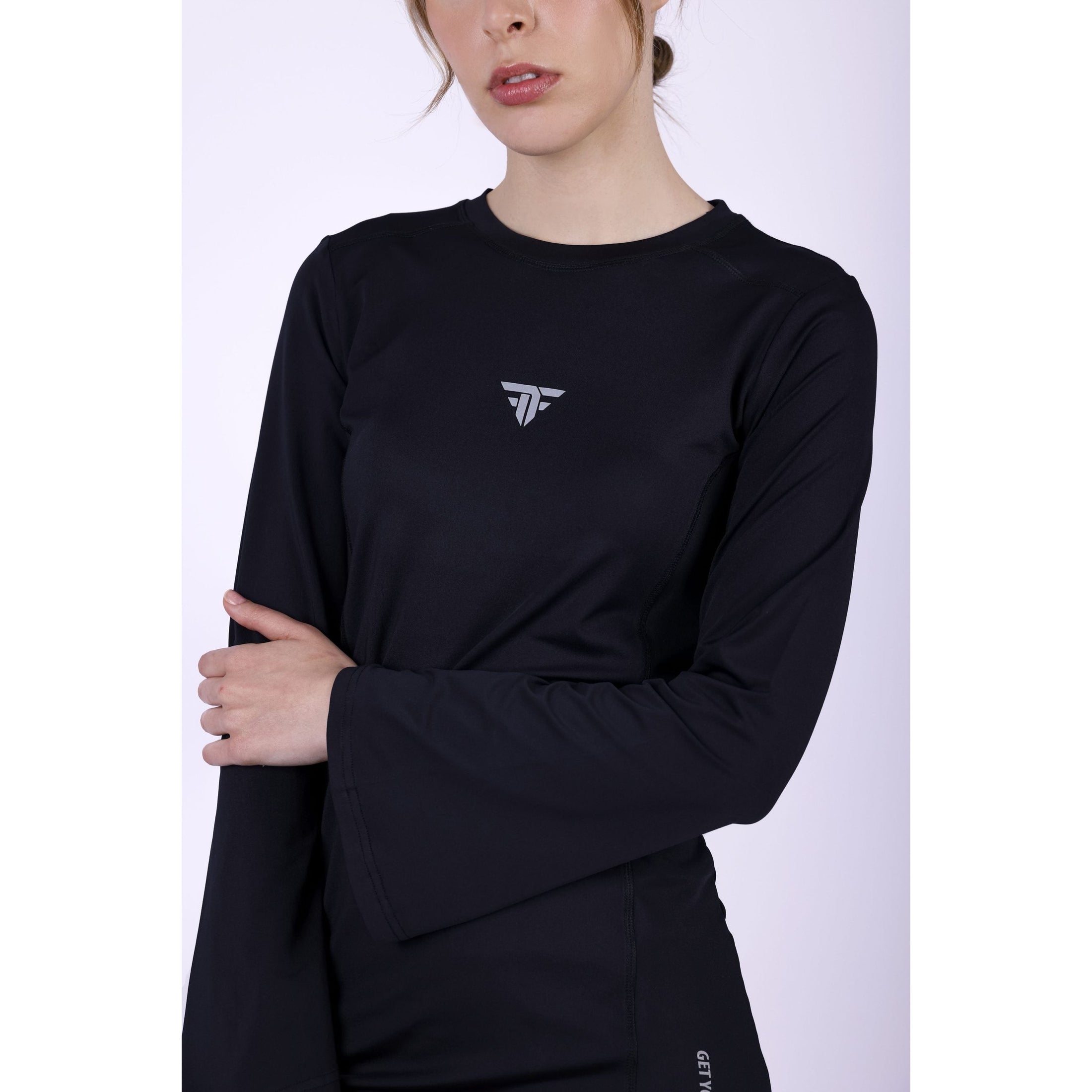 Training bell sleeve top in black