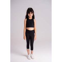 Girls StripeEase Below-Knee Leggings