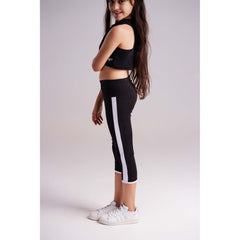 Girls StripeEase Below-Knee Leggings