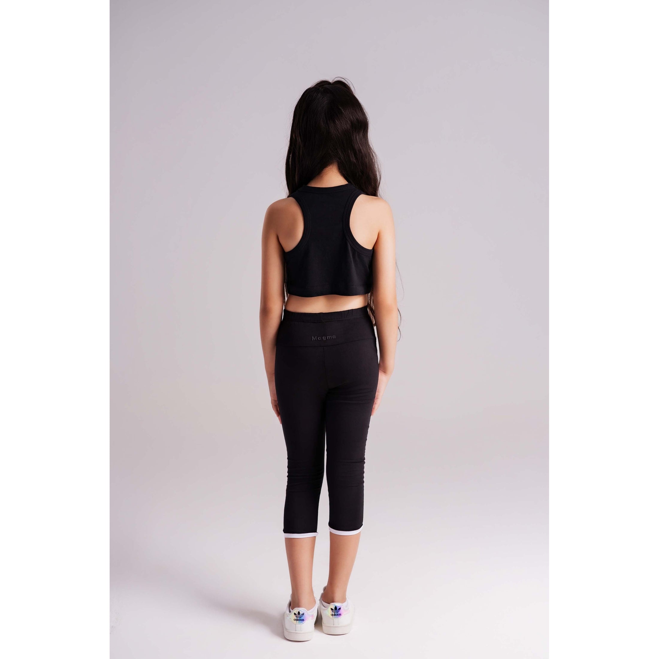 Girls StripeEase Below-Knee Leggings