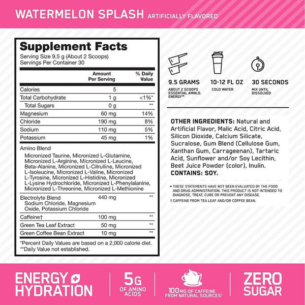 Amino Energy Plus - Watermelon Splash 30 Servings