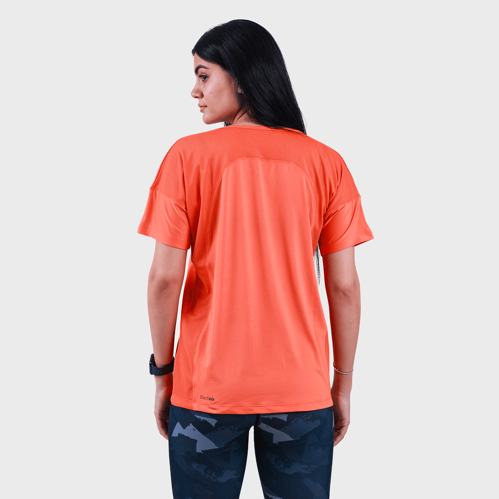 Sculpt Mesh T-shirt in Orange