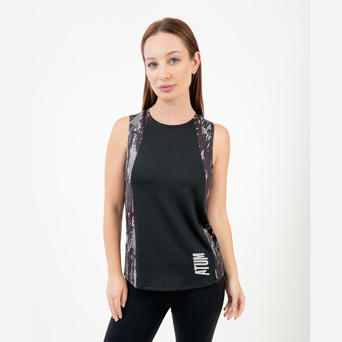 ATUM| Marble Printed Women's Top - Black