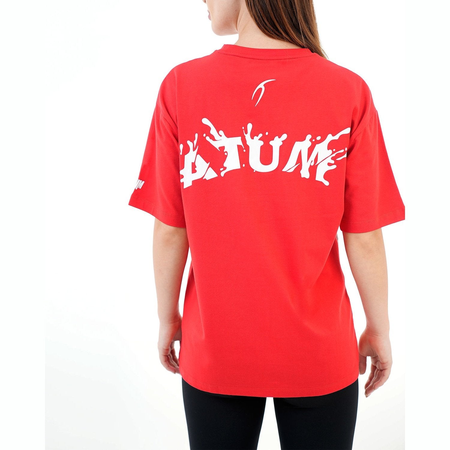 ATUM| Oversized Splash Women's T-Shirt - Red with White print 