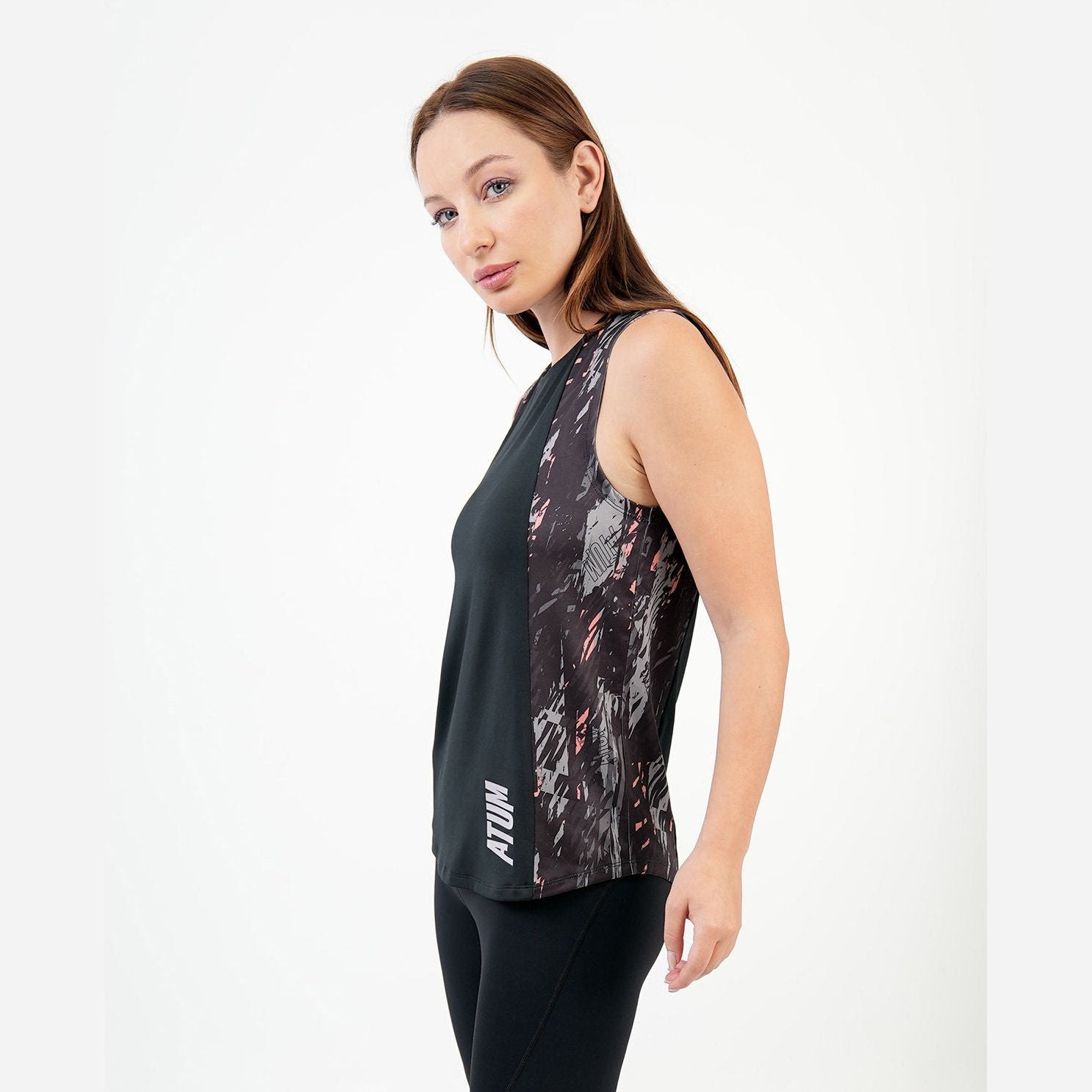 ATUM| Marble Printed Women's Top - Black