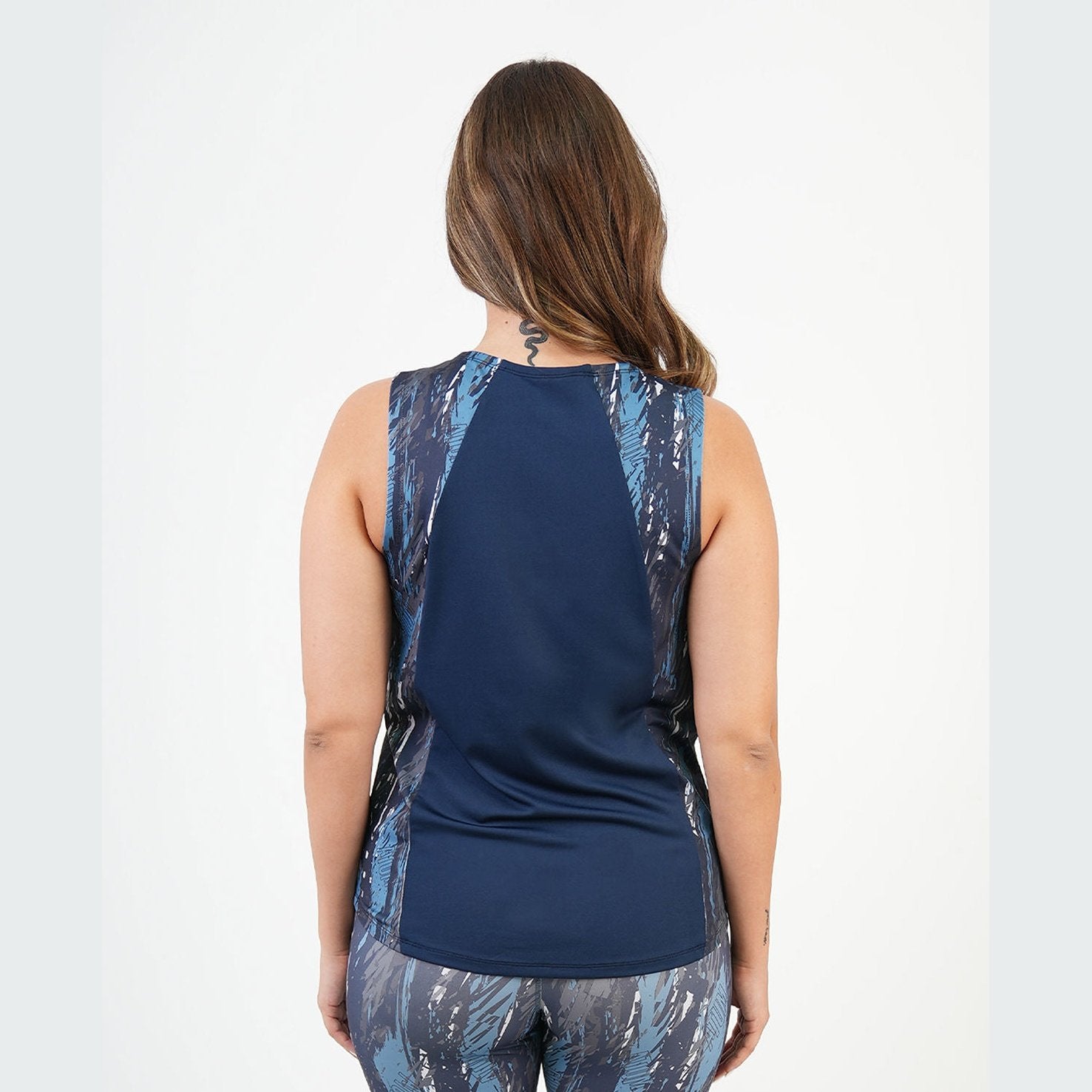 ATUM| Marble Printed Women's Top - Navy