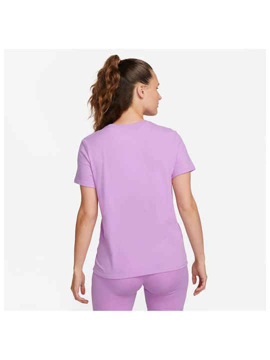 Nike Swoosh Women's Athletic Blouse Short Sleeve Purple