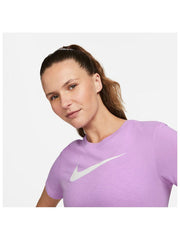 Nike Swoosh Women's Athletic Blouse Short Sleeve Purple