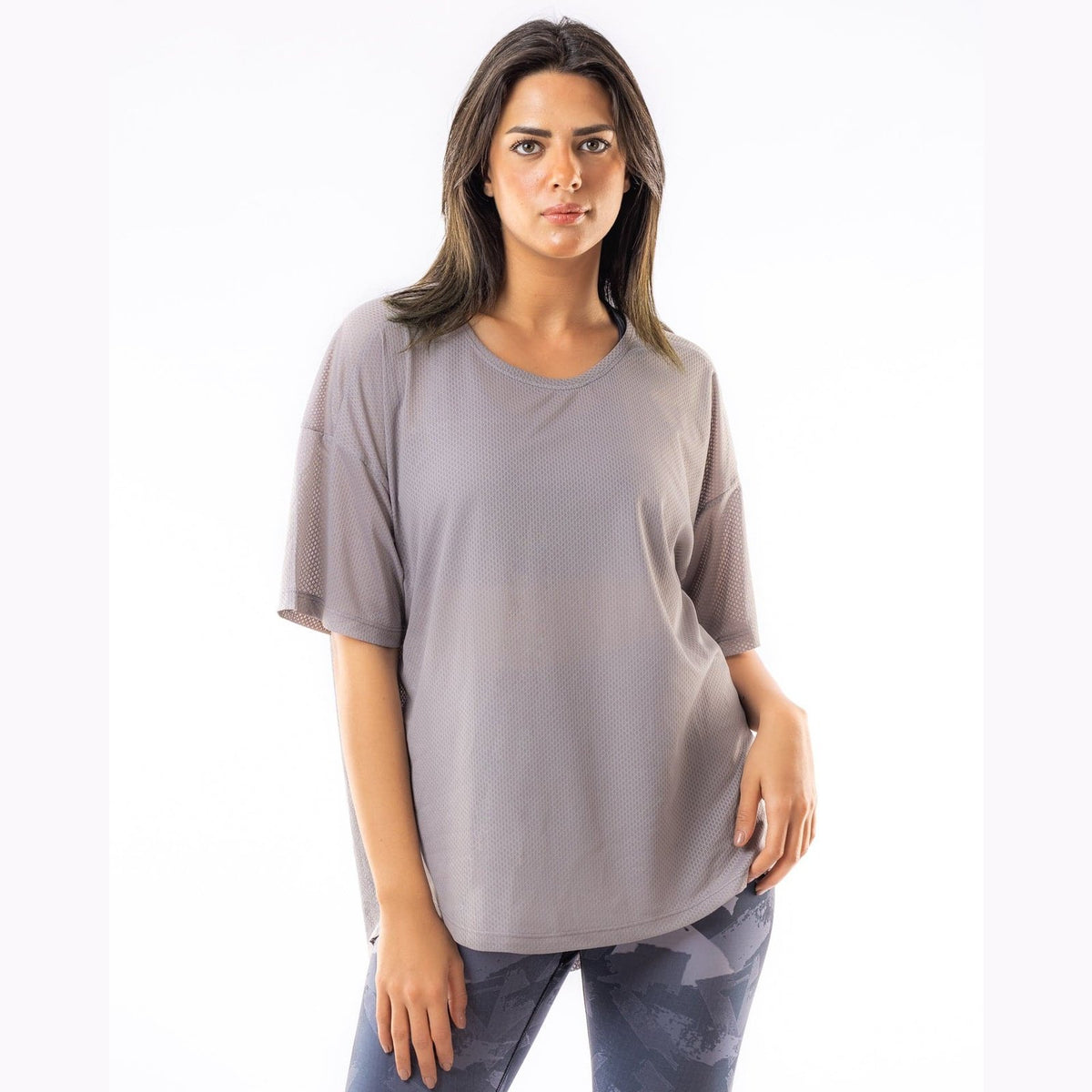 Breathable Mesh T-Shirt in Grey - Sporty Pro