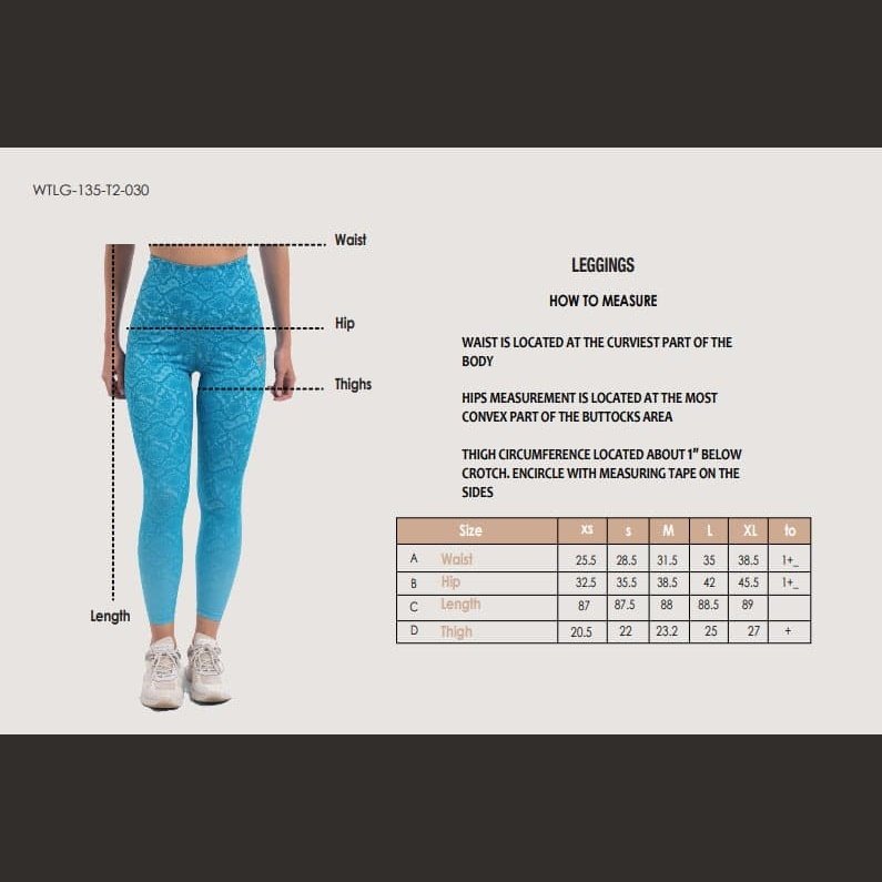 Snake Skin Print Legging in Aqua - Sporty Pro