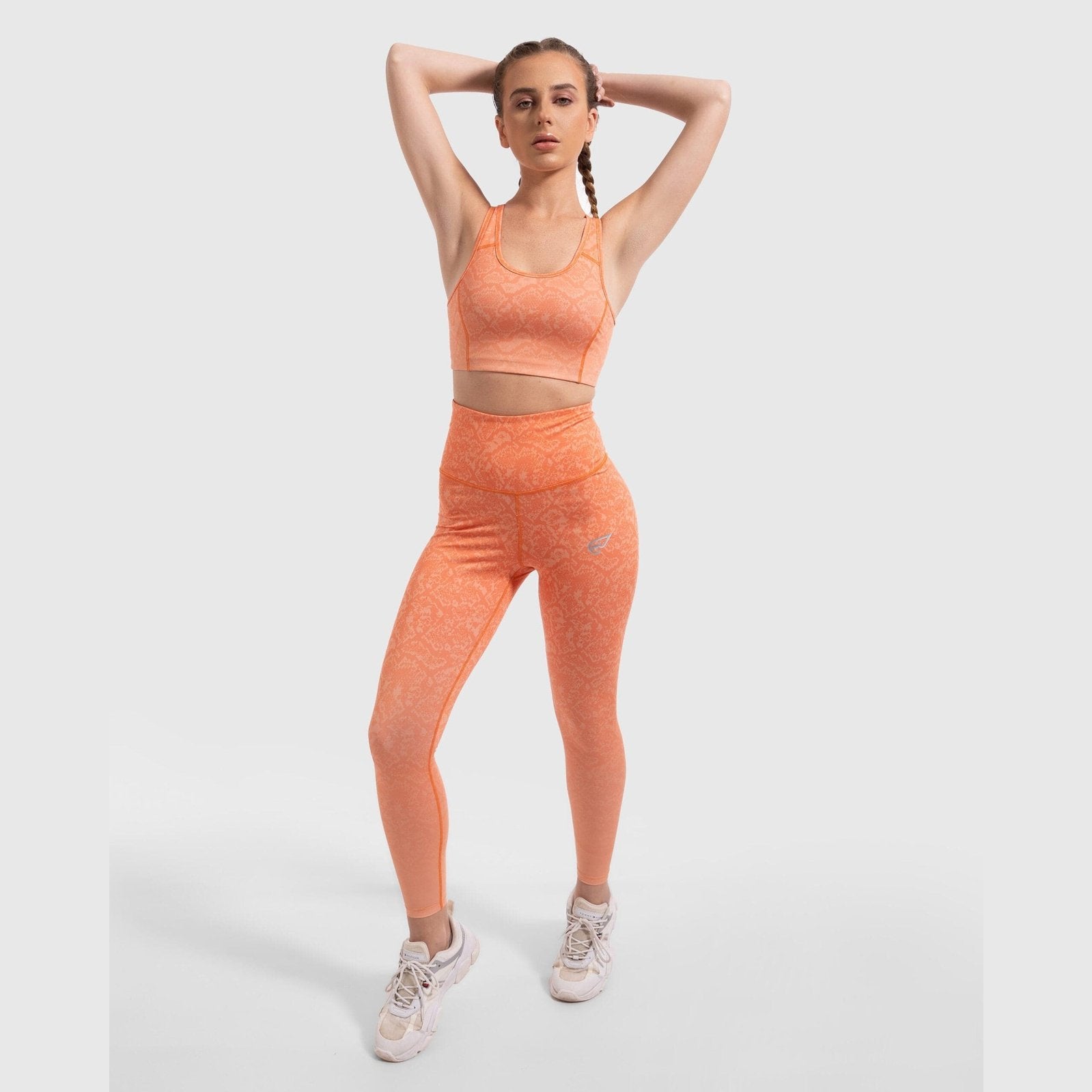 Snake Skin Print Legging in Coral - Sporty Pro