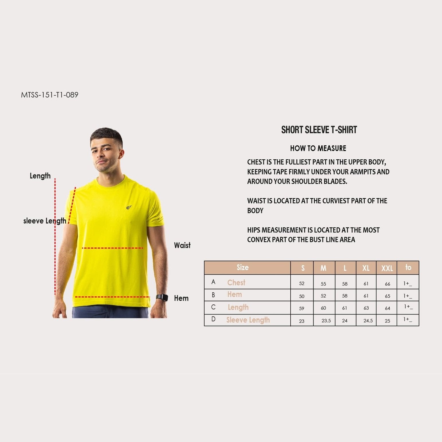 Regular Fit T-shirt in Yellow - Sporty Pro